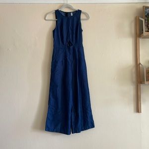 Wide Leg Denim Jumpsuit